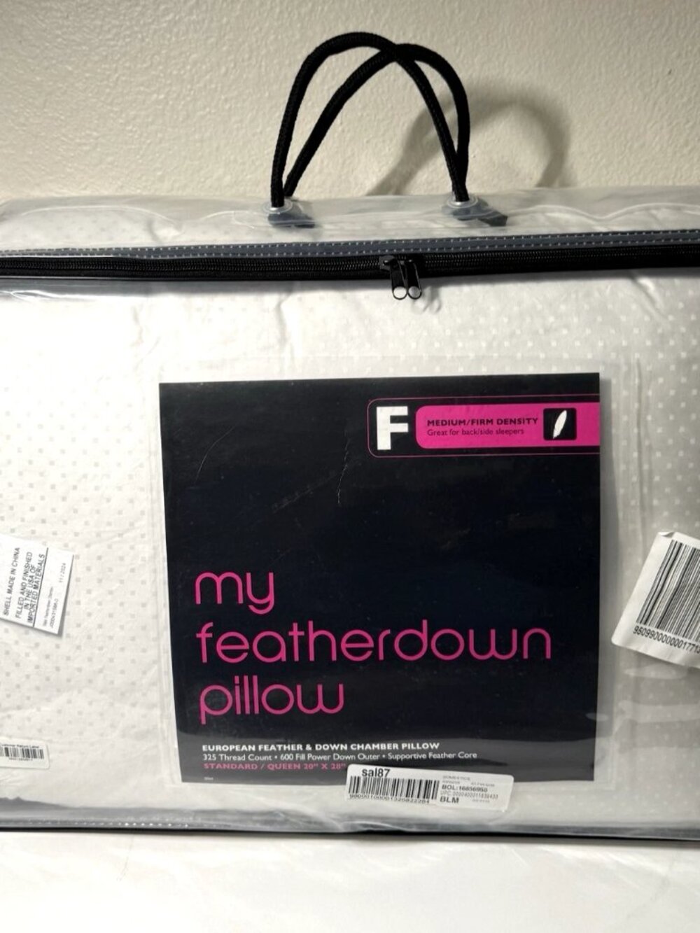 Hudson Park My Featherdown Down Pillow Standard/Queen Medium Firm White USA